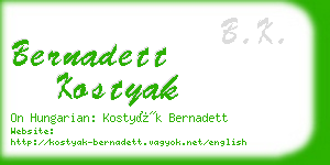 bernadett kostyak business card